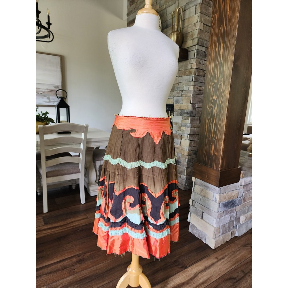 Vintage Y2K Candies Bohemian Hippie 3 Layered Skirt Tye Dye India Sz Small